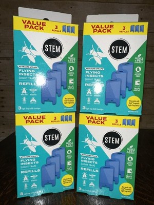 Lot of 4 STEM Light Trap Refill Cartridges 3 Ech Insecticide Free Indoor Trap