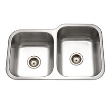 Houzer EC-3208SL Elite 31-1/2" Undermount Double Basin Stainless - Stainless