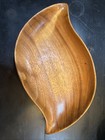 Vintage MCM Monkey Pod Type Wavy Edge Wood Serving Bowl  18” L x 10" W Ish — photo 1