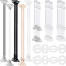 24 Pieces Clear Bra Straps, Invisible Adjustable Bra Strap Non-Slip Bra Replacem