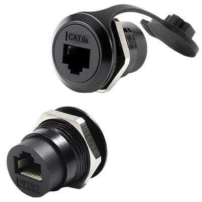 2Pack RJ45 Shielded Panel Mount Coupler, Ethernet LAN Pass through Connector, CA