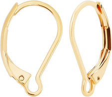 Leverback Earring Findings 24K Gold Plated Hooks With Jump Rings For DIY Jewelry