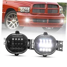  Dodge Ram LED Fog Lights with Daytime Running Lights Set,1 Pair Clear Lens 