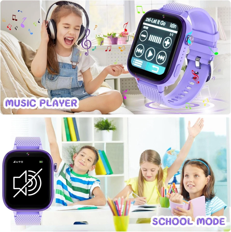 NWB OKYUK 4G Smartwatch, Kids Watch w/SIM Card, Games, SOS Emergency Call Button - Image 4 of 4