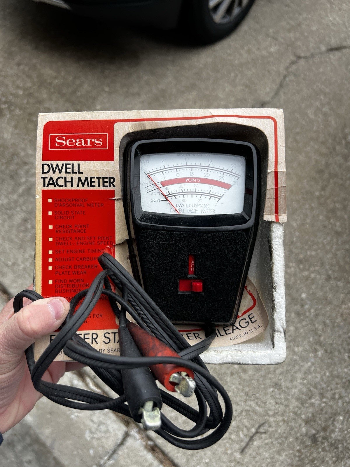 Vintage Sears Dwell Tach Meter Model 244.2198 – Made in USA – Untested