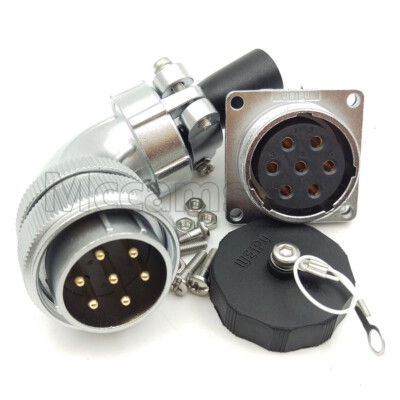 Weipu WS28 25A 7 pin Panel Mount Elbow Plug Socket,Bulkhead Electrical Connector