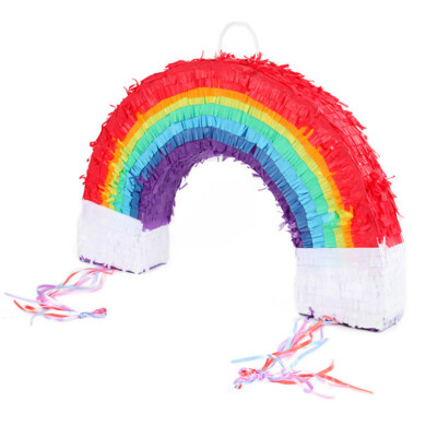 REGENBOGEN PINATA groß 55 cm Smash N Bash oder Zugschnur Kinder Party Spiel