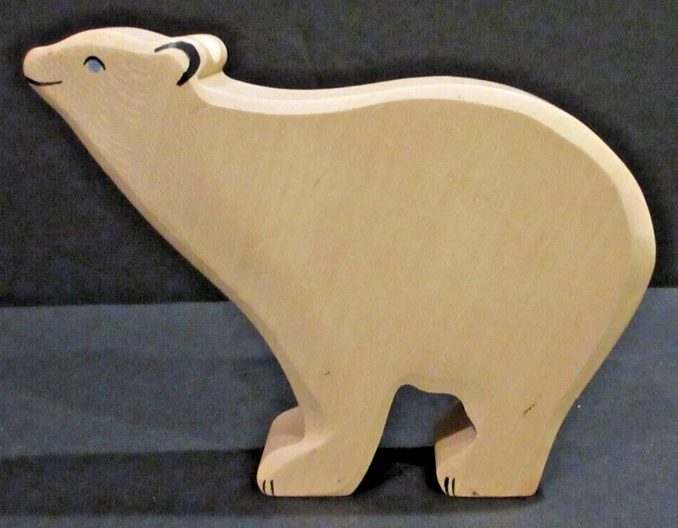 Holztiger #80206 Polar Bear "Discovering Nature" Wooden Figures Series - 6" - Image 4 of 4