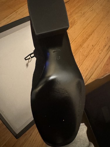 New With Box Alexander wang Suede Black Leather boots Size 37 - Picture 2 of 5