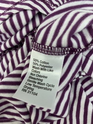 Camicia Zelos taglia small viola bianca a righe manica lunga nuova top - Foto 6 di 6