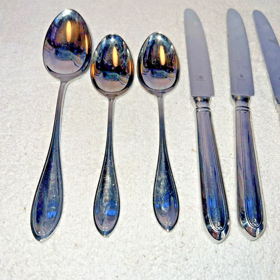 WMF Premiere Cromargan Protect Konvolut Ersatz Konvolut 9 Messer Gabeln Löffel Rarität - Bild 2 von 4