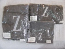 NIP Avanti Linens Ultima Monogram "Z" Towel Set, Granite, Bath/Hand/Tip rr