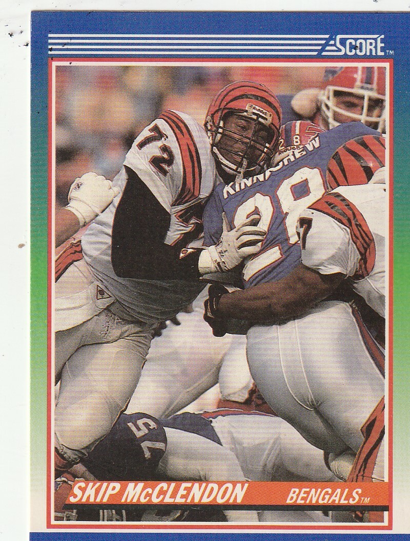 FREE SHIPPING-MINT-1990 Score Skip McClendon #72 BENGALS PLUS BONUS CARDS