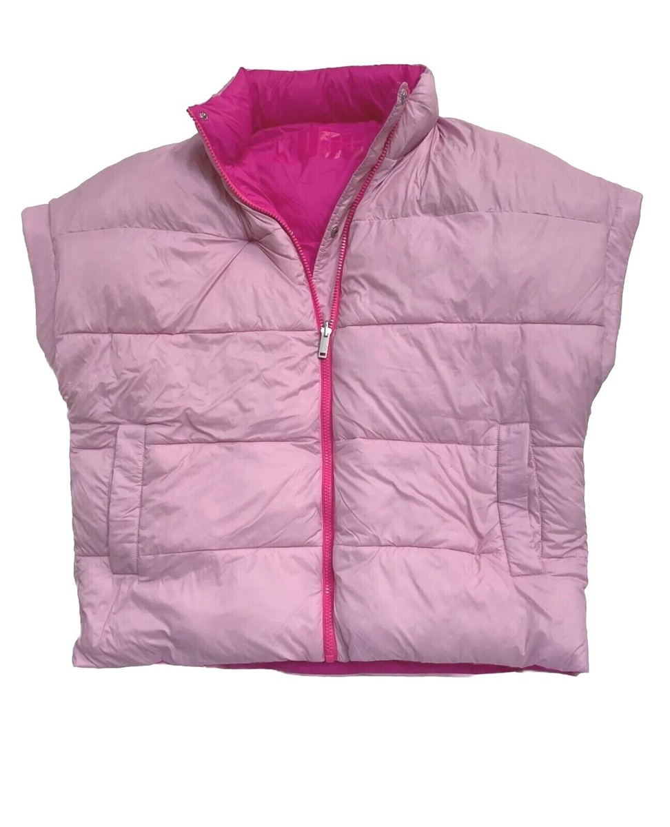 Ugg Sydnee Reversible Water Repellent Oversized Puffer Vest Pink L