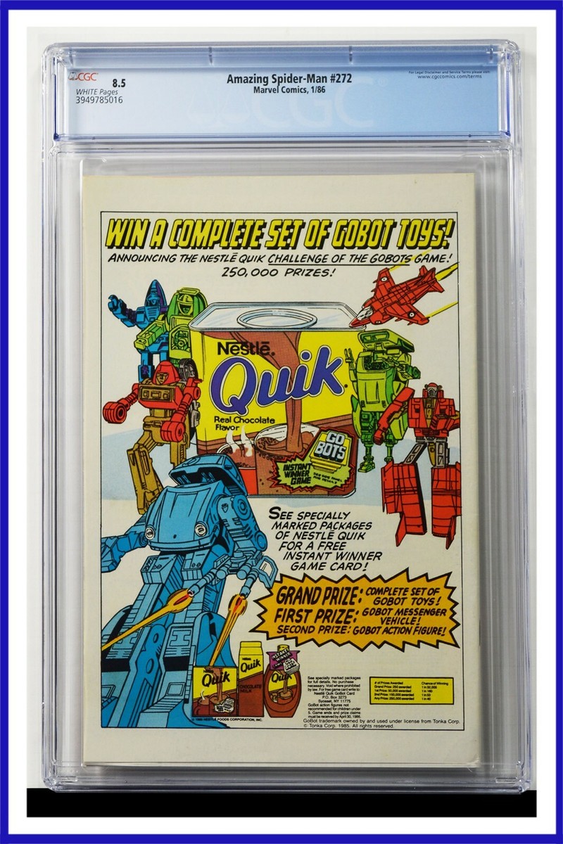 Amazing Spider-Man #272 CGC Graded 8.5 Marvel 1986 Newsstand