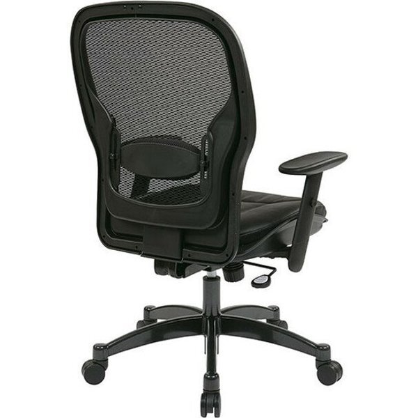 Office Star 2400E Managerial Chair, Leather, 19-1/4" To 23-1/4" Height,