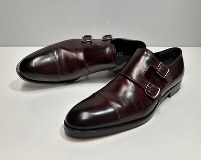 Fratelli Rossetti Double Monk Strap Burgundy Leather Shoes Men s UK 8.5 / US 9.5