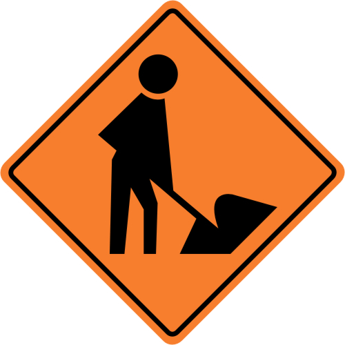 USA ストリート看板　ROAD WORK MEN WORKING SIGN SYMBOL Street Road Construction Sign - 30 x 30 3M