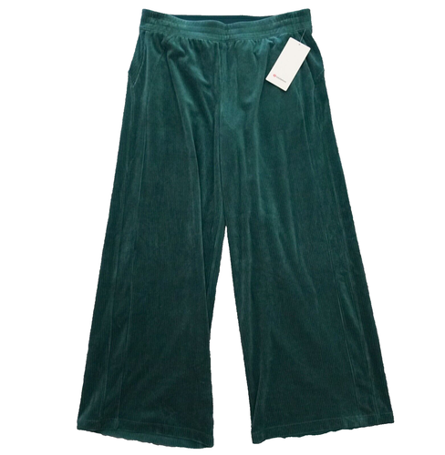 Lululemon Size 14 Scuba Mid Rise Wide Leg Velvet Cord Pants Green SMTL Corduroy - 第 2/8 張圖片