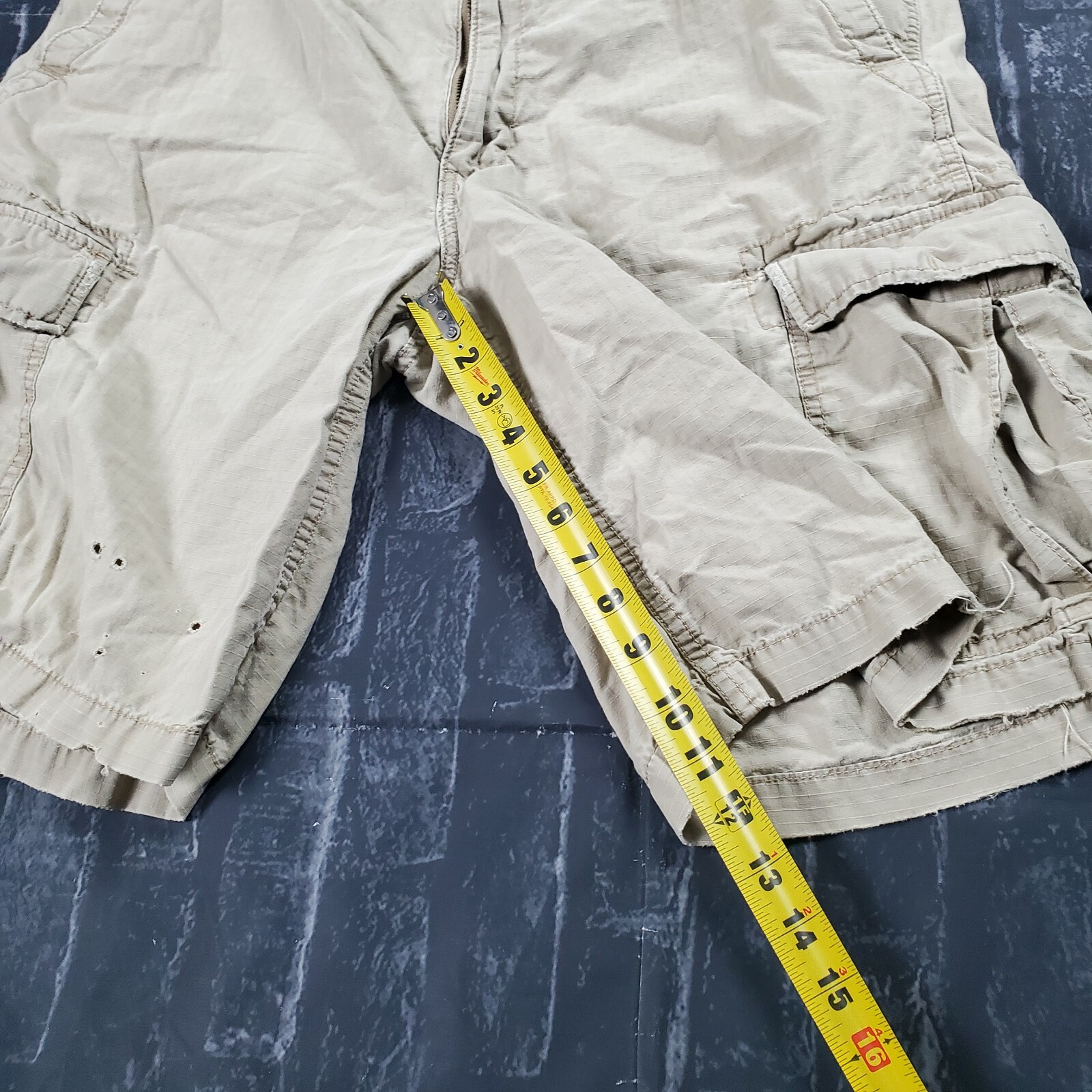 VTG Polo Ralph Lauren Military Paratroop Flight Cargo Shorts Khaki Tan • Size 36 thumbnail 3