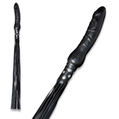 BDSM echt Leder Peitsche mit Latex Penis Griff Bondage Klatsche schwarz |  eBay.de