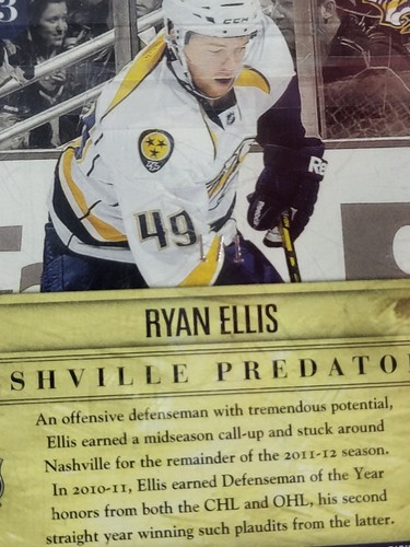 2012 Panini Prime Rookies 🔥 SHIELD 🔥 Auto Ryan Ellis 🔥 1/1 🔥 - Foto 2 di 3