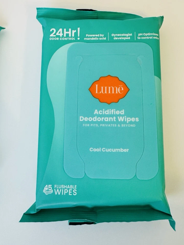Lume Deodorant Flushable Wipes Cool Cucumber - (6) 45ct Packs - Image 3 of 4
