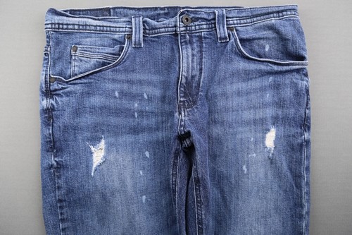 Men's 2018 Empire Jeans Skeletor Skinny Stretch Distressed Size 32 (Msr 33x32) - Picture 2 of 10