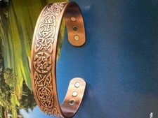 Men's 8 Inch Solid Copper Magnetic Cuff Bracelet CBM340- 5/8 of an inch wide.