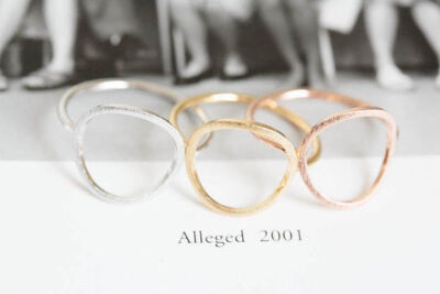 Damen Ring Karma Finger Kreis Circle Rund Oval Shiny Filigran Minimal Boho