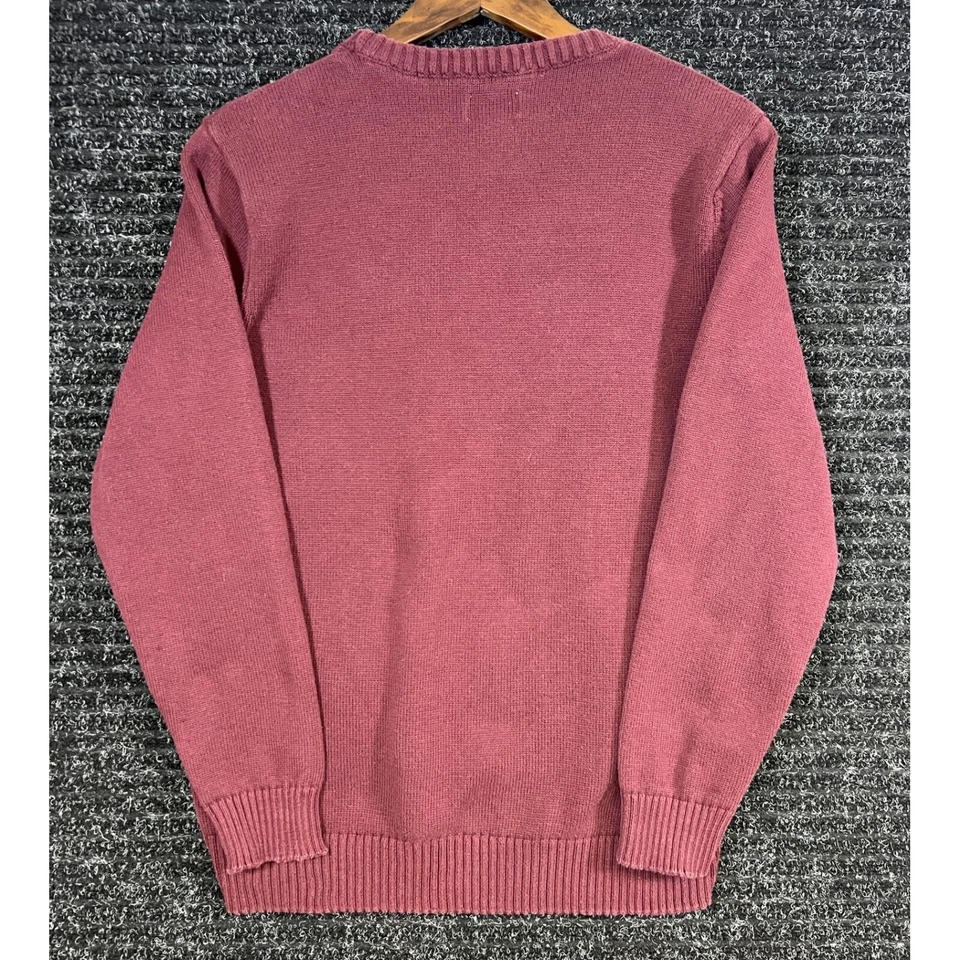 Suéter Y2K Haggar Tejido Patrón a Cuadros Manga Larga Borgoña Juvenil Grande/X-Pequeño Foto 3 de 4