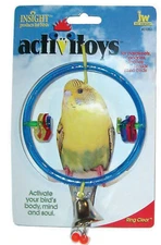 JW Pet Activitoy Ring Parakeet Bird Toy Swing Perch Clear Finch Assorted Color
