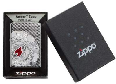 ZIPPO FEUERZEUG BENZIN NEU - POKERCHIP (Armor Case, Original, Tempete)