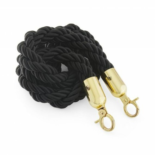 1.5 Meter Stanchion ROPES Black Control Rope Crowd Queue Line Barrier GOLD - Picture 4 of 5