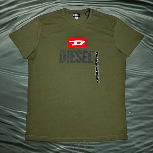 Diesel Herren Größe XL T Diego Logo Rundhalsausschnitt kurzärmlig olivgrün T-Shirt - Bild 8 von 15