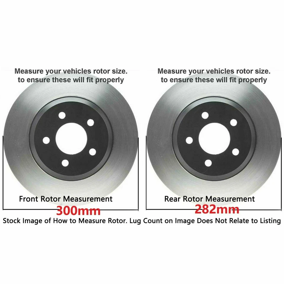 11.81" Front 11.10" Rear Rotors Ceramic Pad for 2009 2010 Honda Accord Acura TSX - Image 3 of 4