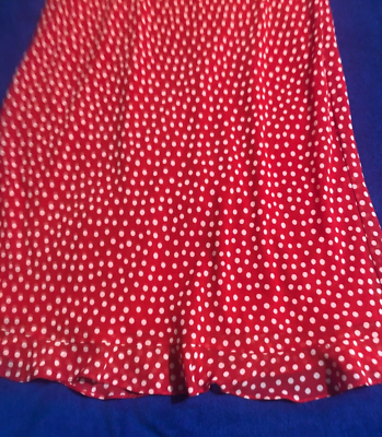 Women's Sheri Martin Sleeveless Red and White Polka Dot Lined