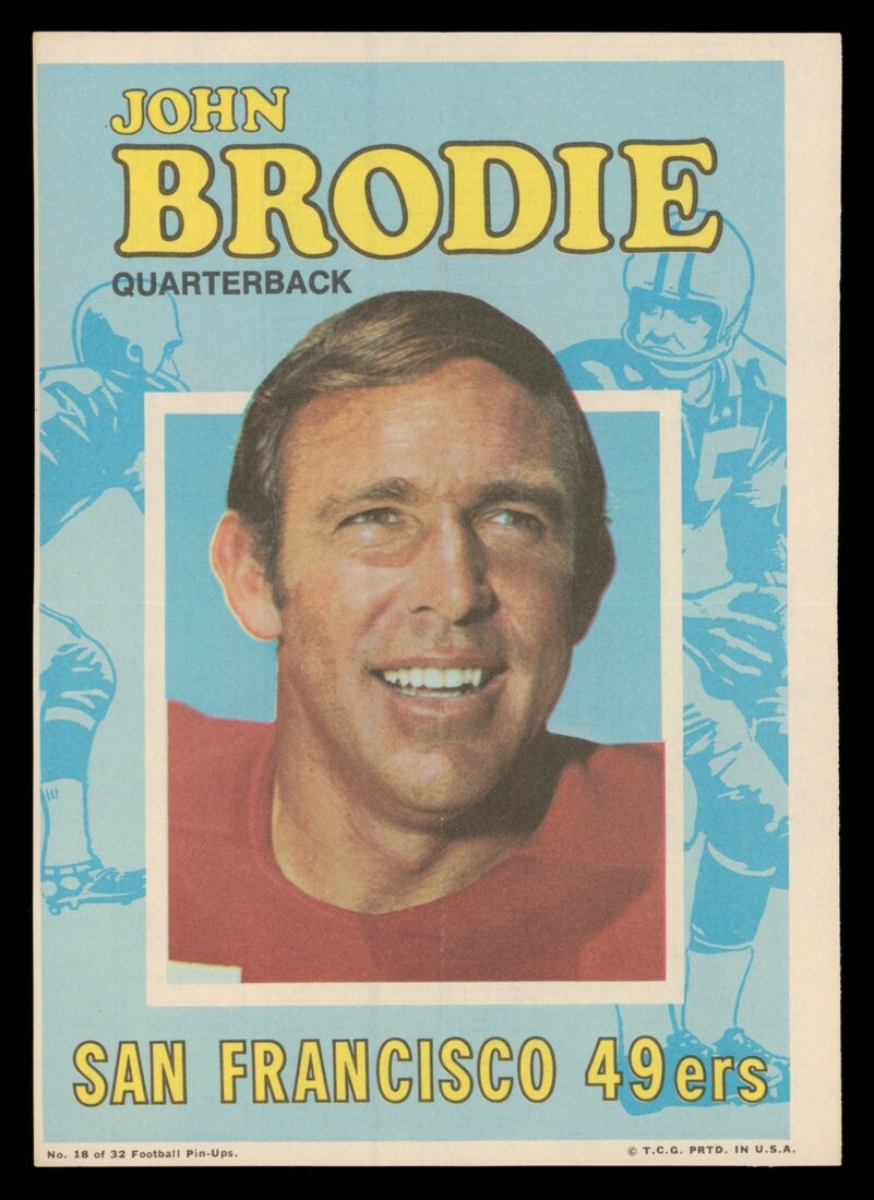 1971 Topps Posters Inserts Set-Break # 18 John Brodie *GMCARDS*