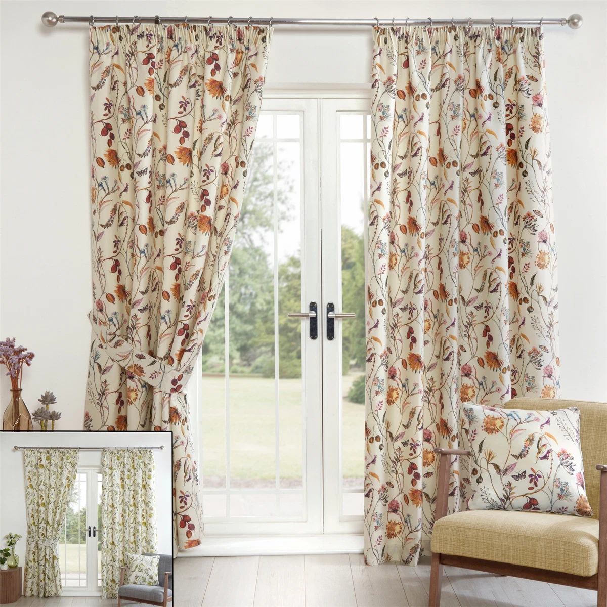Pencil pleat ready made curtains deals