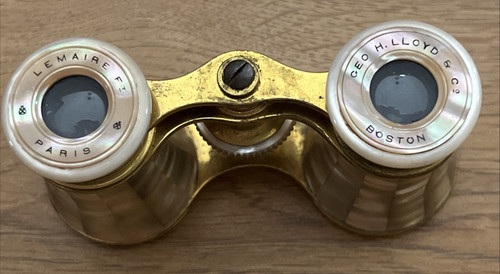 LeMaire FI Paris Vintage Opera Glasses w/Case Mother of Pearl  1850--1900 Era