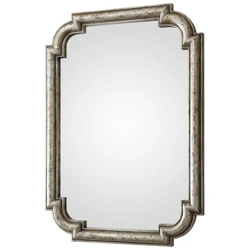 Uttermost Calanna Traditional MDF Wood Decorative Mirror in Antique Silver - Picture 3 of 5