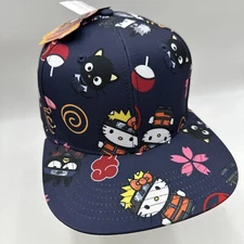 NEW BIOWORLD X Naruto Hello Kitty Limited Edition Snapback Hat
