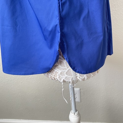 Lands End Outfitters Plus Sz 20W Cobalt 3/4 Sleeves Button Up Collared Blouse - Picture 7 of 12