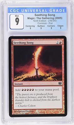 SEETHING SONG 9th Edition Foil C CGC 9 Q MTG [Nostalgium] | eBay