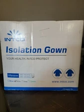 INTCO Single-Use Disposable Non-Surgical Isolation Gowns, White, Case Of 100