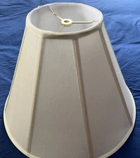 Lite Source Ivory Satin Shantung Fabric Softback Empire Shade Excellent Cond