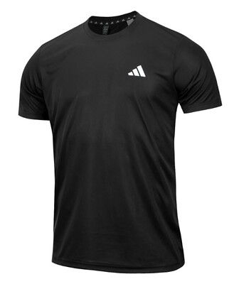 Adidas Men Essentials Base Shirts Black T-Shirt Casual Tee Top GYM Jersey  IC7428