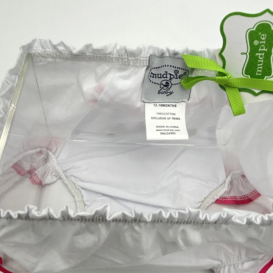 MUD PIE Meninas Bloomers Babado Árvore de Natal Férias Fraldas Capa Criança 12-18 - Imagem 3 de 4