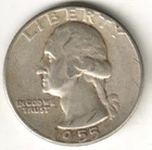 USA - 1955P - Washington ¼ $ - Silver Eagle - Low Mintage - #14835RG