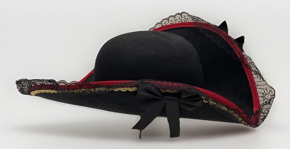 Sombrero Elope Pirata Bucanero Gitano Halloween Encaje Fieltro Disfraz Juegos con disfraces Accesorio Foto 2 de 4